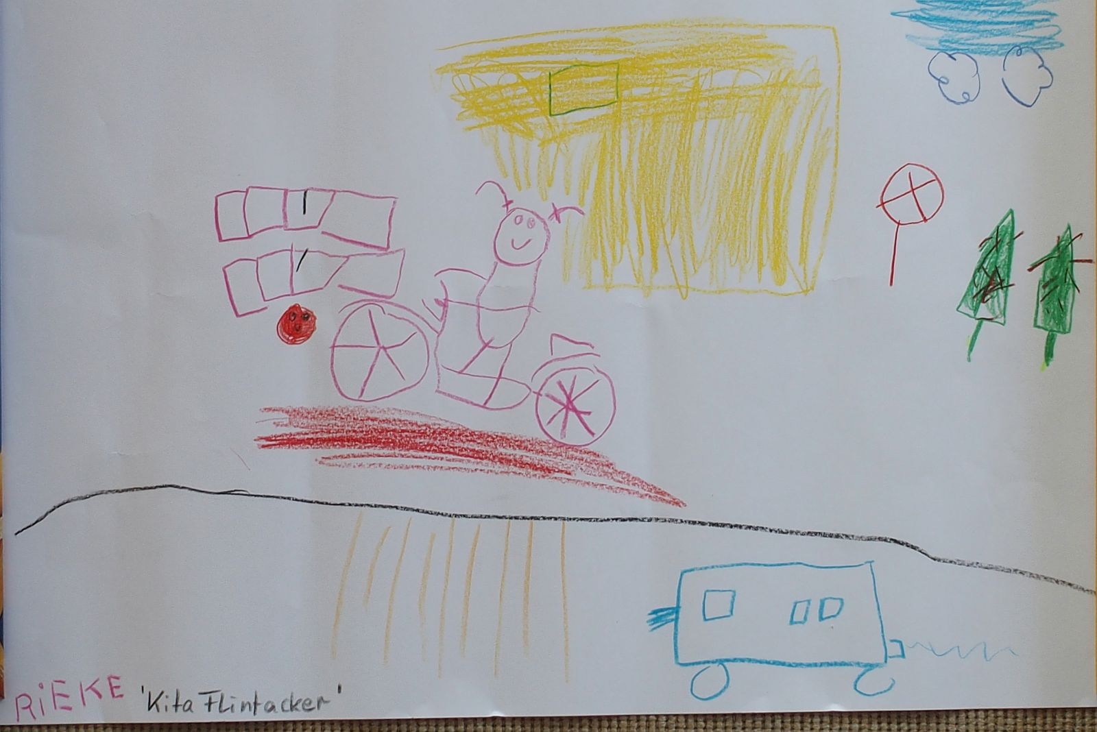 Kinderzeichnung von Rieke mit einer Straße