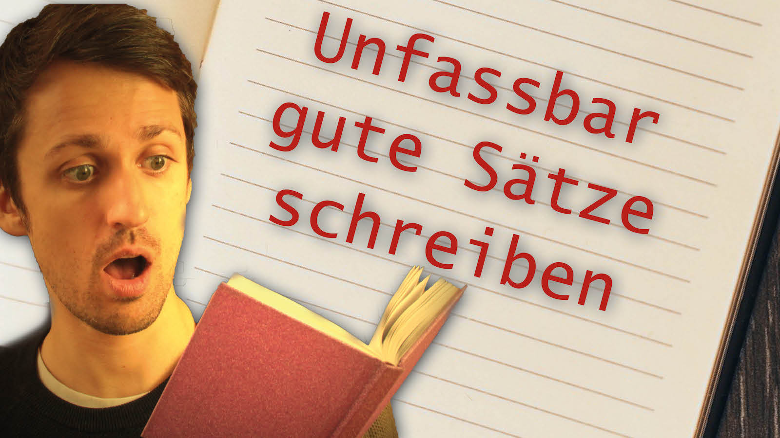 Foto von Fabian Navarro, der überrascht in ein Buch schaut