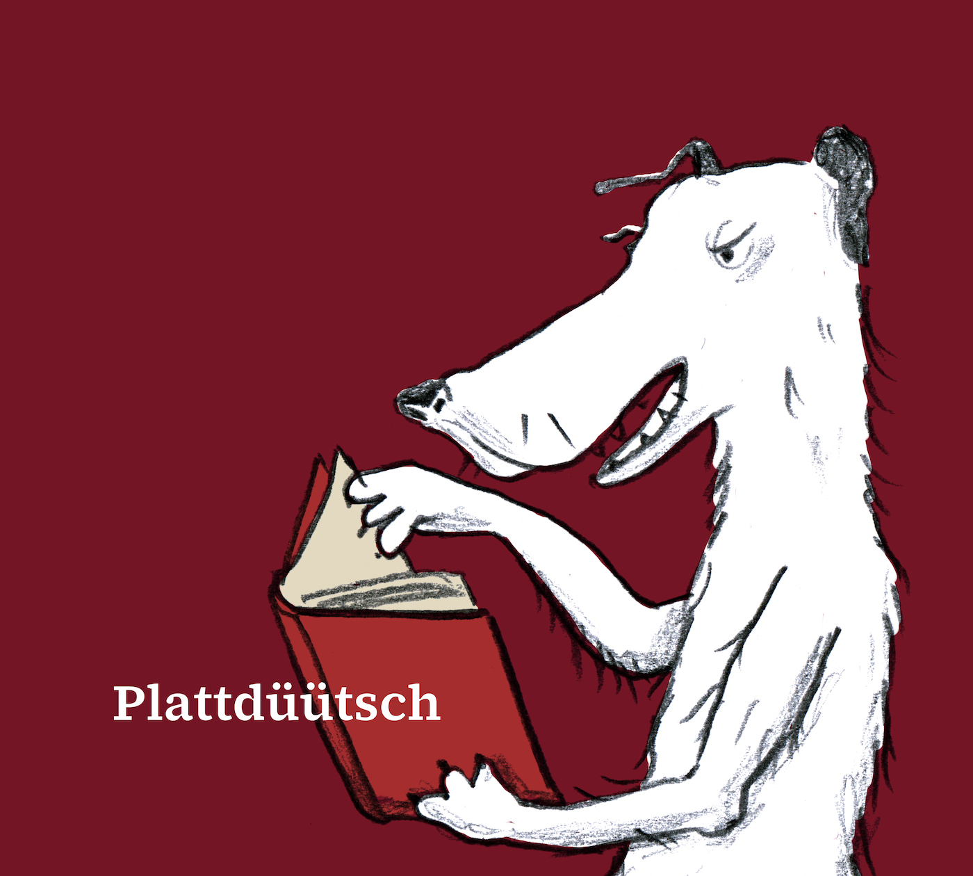 Illustration der Sprachmusikanten mit Aufschrift ,,Plattdeutsch''