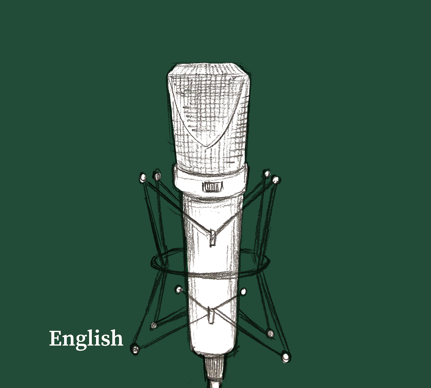 Illustration der Sprachmusikanten mit Aufschrift ,,Englisch''