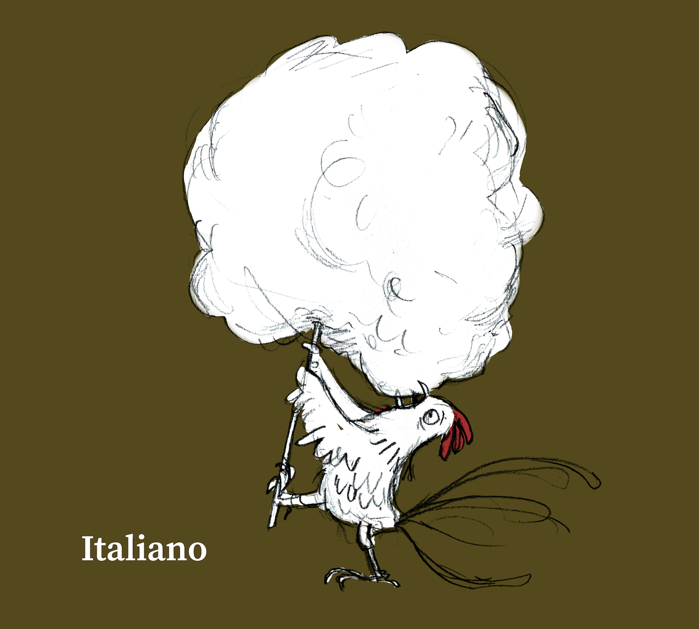 Illustration der Sprachmusikanten mit Aufschrift ,,Italienisch''