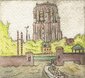 Vier Tiere fahren mit dem Boot auf einem Kanal.