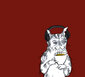 Illustration: Katze mit Kopfhörern und einer Tasse in der Hand