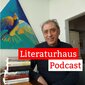 Foto des Verlegers Madjid Mohit mit dem Schriftzug des Literaturhaus-Podcasts