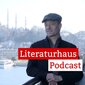 Foto von Stefan Weidner mit dem Schriftzug des Literaturhauspodcasts