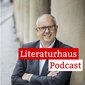 Foto des Bremer Bürgermeisters Andreas Bovenschulte mit dem Literaturhaus-Podcast-Schriftzug