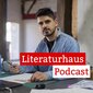 Foto von Adrian Pourviseh mit dem Schriftzug des Literaturhaus-Podcasts